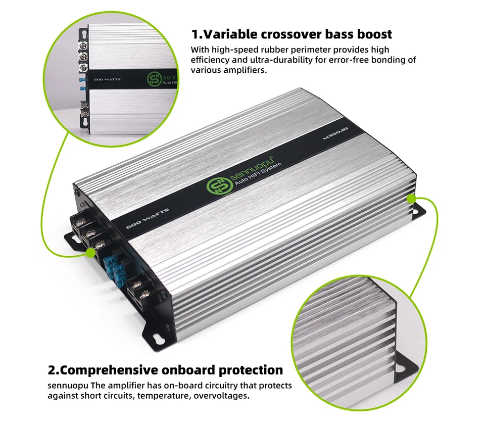 High Power Mono Car Amplifier Class D Subwoofer Bass Boost