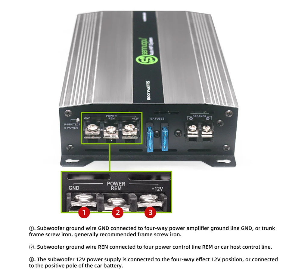 High Power Mono Car Amplifier Class D Subwoofer Bass Boost